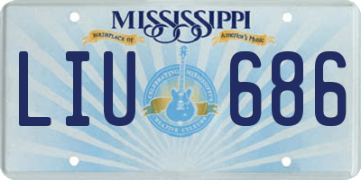 MS license plate LIU686