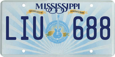 MS license plate LIU688
