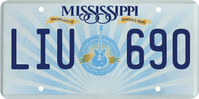 MS license plate LIU690