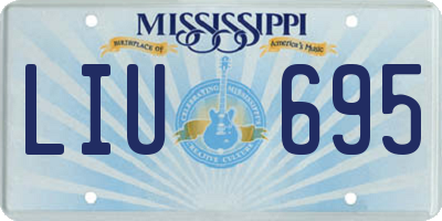 MS license plate LIU695