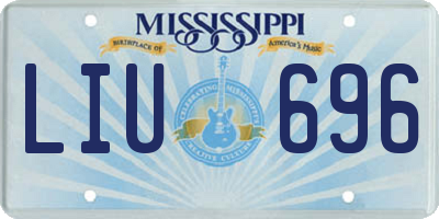 MS license plate LIU696