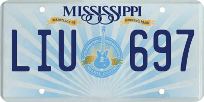 MS license plate LIU697