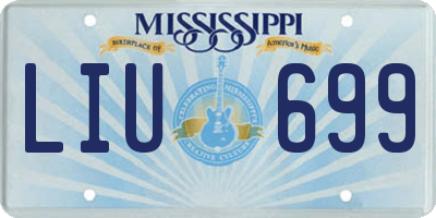 MS license plate LIU699