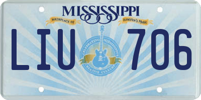 MS license plate LIU706