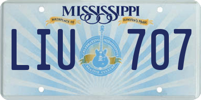 MS license plate LIU707