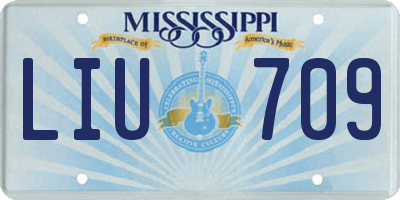 MS license plate LIU709