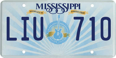 MS license plate LIU710