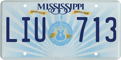 MS license plate LIU713