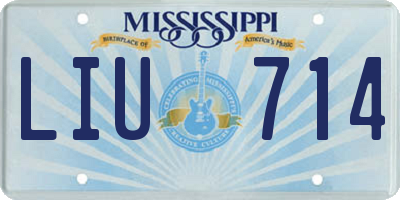 MS license plate LIU714