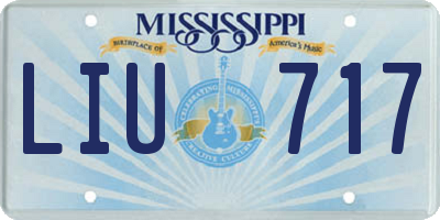 MS license plate LIU717