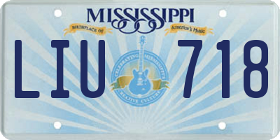 MS license plate LIU718