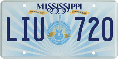 MS license plate LIU720