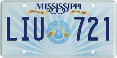 MS license plate LIU721