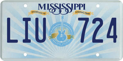 MS license plate LIU724