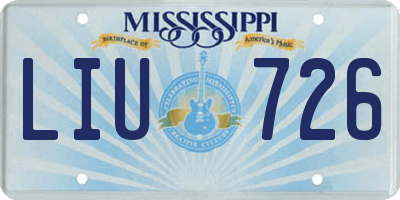 MS license plate LIU726
