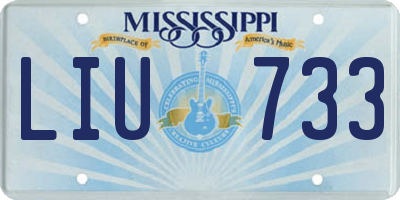 MS license plate LIU733
