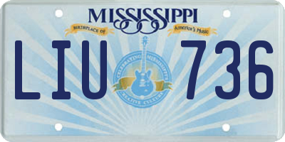 MS license plate LIU736