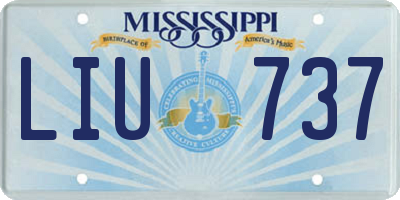 MS license plate LIU737