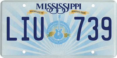 MS license plate LIU739