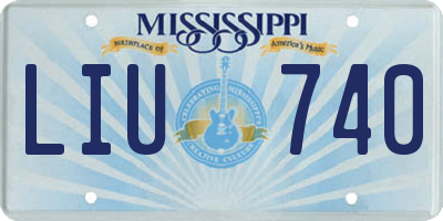 MS license plate LIU740