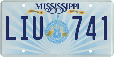 MS license plate LIU741