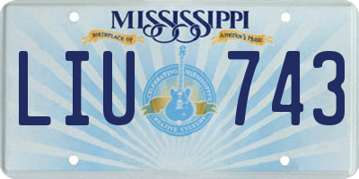 MS license plate LIU743
