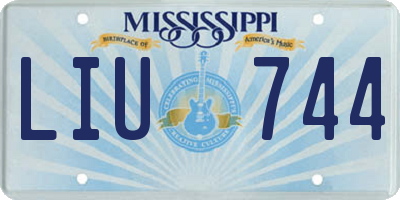 MS license plate LIU744