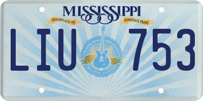 MS license plate LIU753