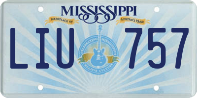 MS license plate LIU757