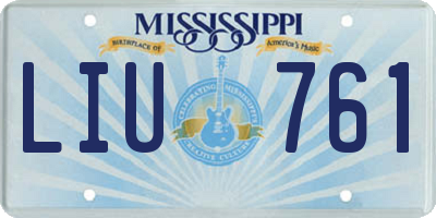 MS license plate LIU761
