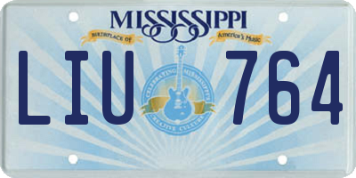 MS license plate LIU764