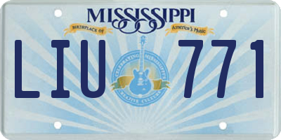 MS license plate LIU771