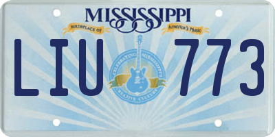 MS license plate LIU773