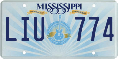 MS license plate LIU774