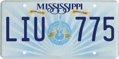 MS license plate LIU775