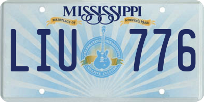 MS license plate LIU776