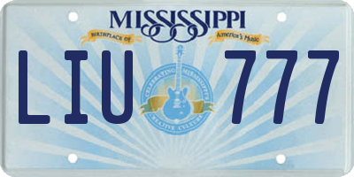 MS license plate LIU777