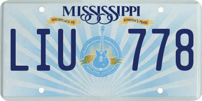 MS license plate LIU778