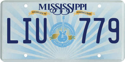 MS license plate LIU779