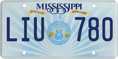 MS license plate LIU780