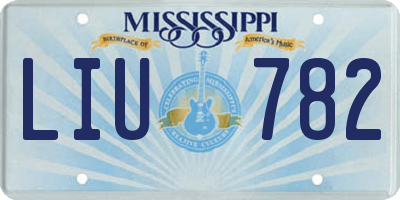 MS license plate LIU782