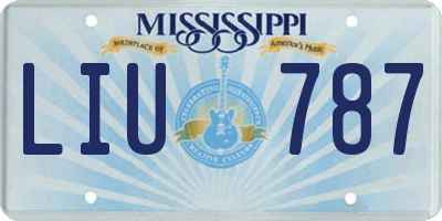 MS license plate LIU787