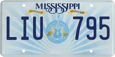 MS license plate LIU795