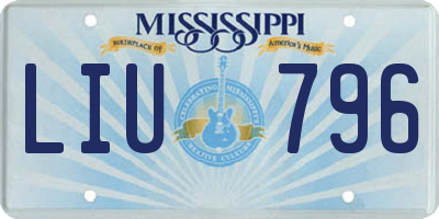 MS license plate LIU796