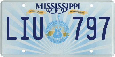 MS license plate LIU797