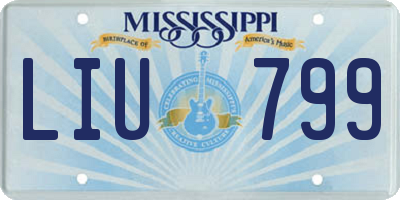 MS license plate LIU799