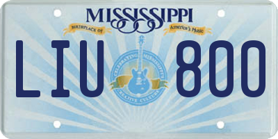 MS license plate LIU800