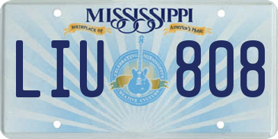 MS license plate LIU808