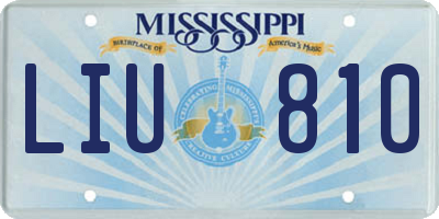 MS license plate LIU810