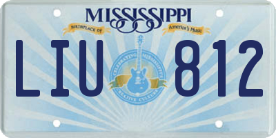 MS license plate LIU812